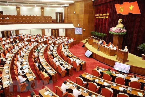 Tổng Bí thư Nguyễn Phú Trọng phát biểu kết luận hội nghị. (Ảnh: Trí Dũng/TTXVN)