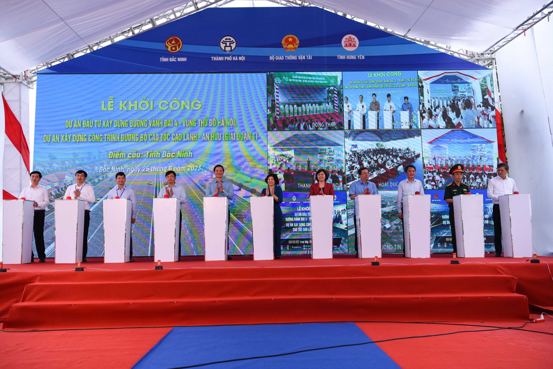 Lãnh đạo tỉnh Bắc Ninh bất nút khởi công Dự án án đầu tư xây dựng đường vành đai 4 - Vùng Thủ đô.