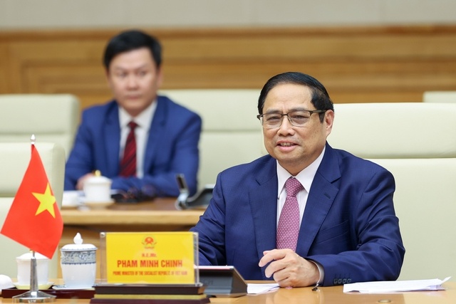 Thủ tướng Phạm Minh Chính khẳng định Việt Nam luôn coi trọng quan hệ hữu nghị và hợp tác với Thụy Sĩ - Ảnh: VGP/Nhật Bắc