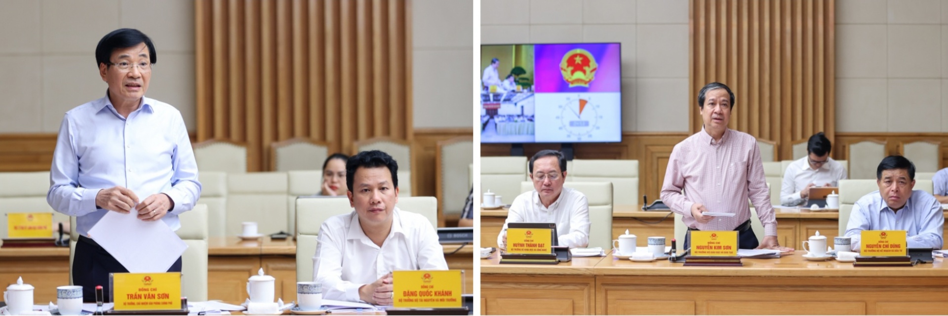 Lãnh đạo các bộ phát biểu tại cuộc làm việc - Ảnh: VGP/Nhật Bắc