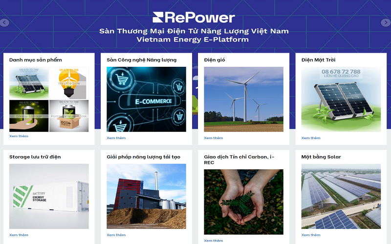 Sàn Thương mại điện tử năng lượng Việt Nam (Repower.vn) Sàn Thương mại điện tử năng lượng Việt Nam (Repower.vn)