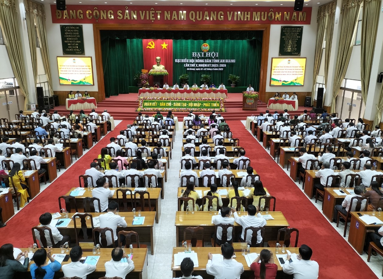 Quang cảnh Đại hội Đại biểu Hội Nông dân tỉnh An Giang lần thứ X