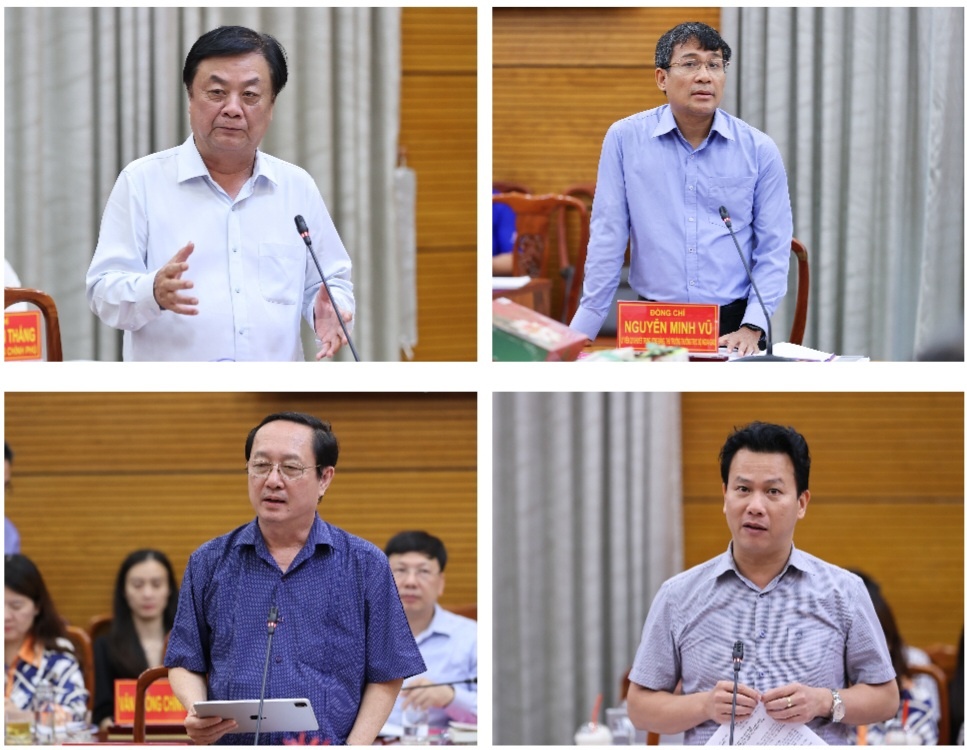 Lãnh đạo các bộ, ngành phát biểu tại cuộc làm việc - Ảnh: VGP/Nhật Bắc