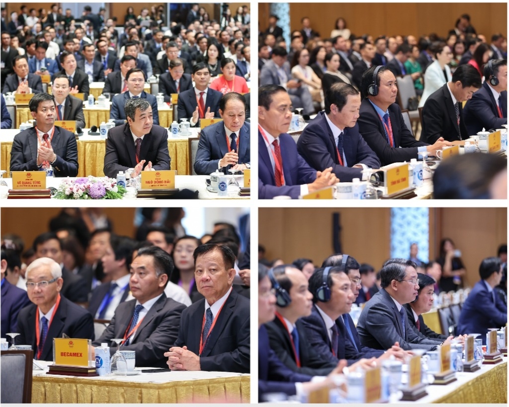 Dự hội nghị có hơn 500 đại biểu là lãnh đạo các bộ, ngành, tỉnh, thành phố và hơn 150 doanh nghiệp hai nước Việt Nam, Singapore - Ảnh: VGP/Nhật Bắc