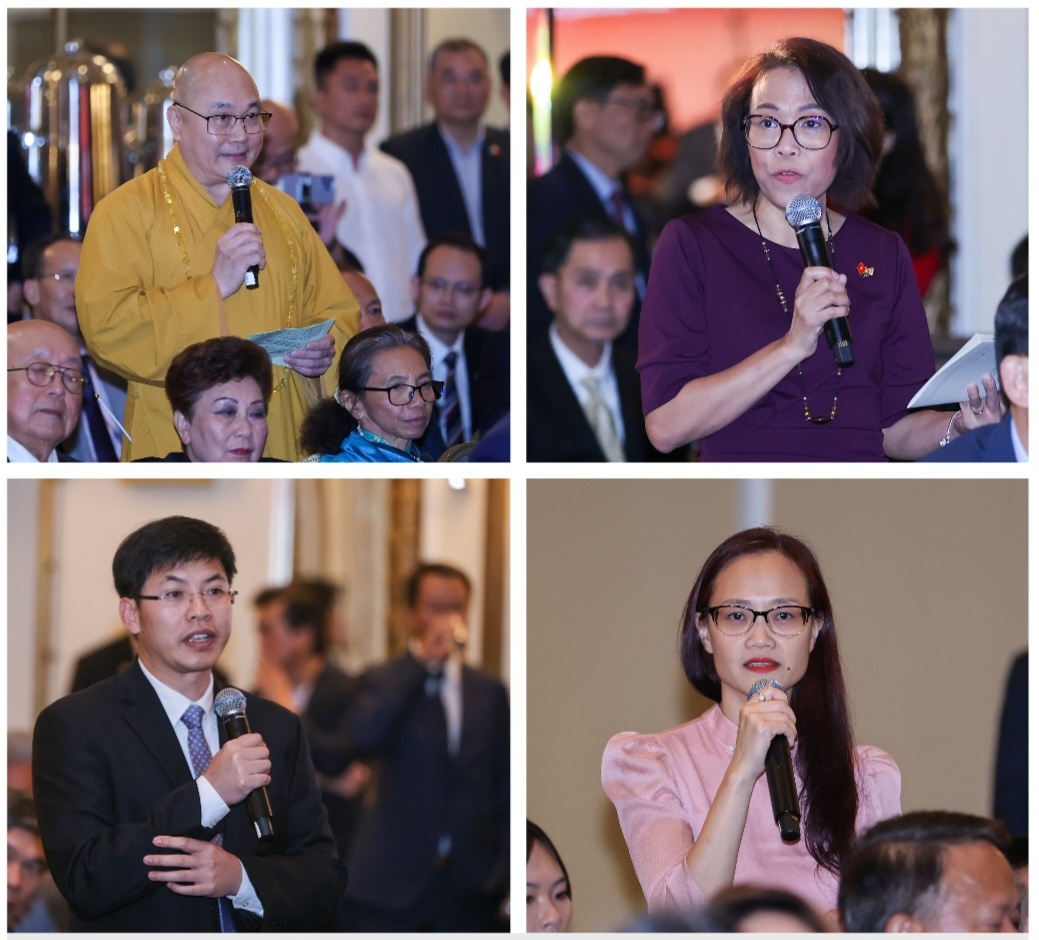 Các đại biểu Việt kiều phát biểu tại cuộc gặp mặt - Ảnh: VGP/Nhật Bắc