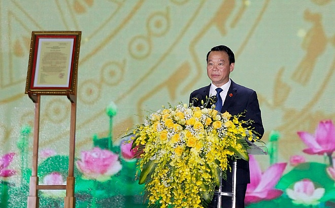 Bí thư Tỉnh uỷ Đỗ Đức Duy phát biểu tại Lễ công bố