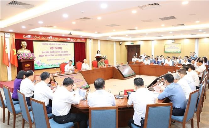 Toàn cảnh buổi tiếp xúc cử tri - Ảnh: TTXVN