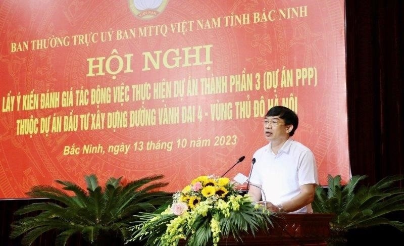 Ủy ban MTTQ tỉnh Bắc Ninh lấy ý kiến về việc thực hiện đường vành đai 4 – vùng Thủ đô