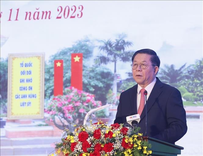 Trưởng Ban Tuyên giáo Trung ương Nguyễn Trọng Nghĩa phát biểu tại buổi lễ - Ảnh: TTXVN