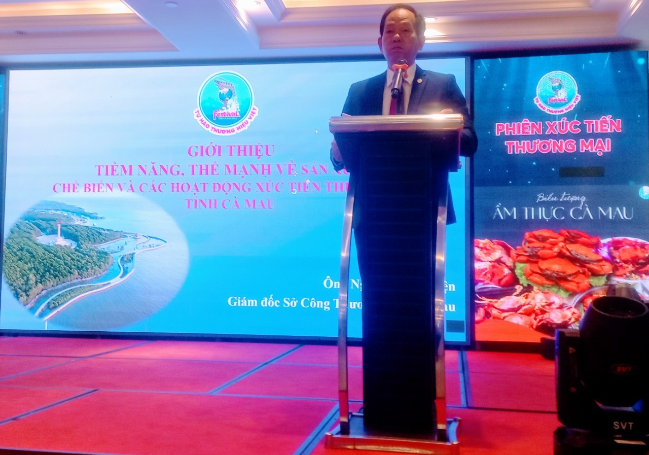  Ông Nguyễn Chí Thiện, Giám đốc Sở Công Thương tỉnh Cà Mau phát biểu. Ảnh: Minh Quế