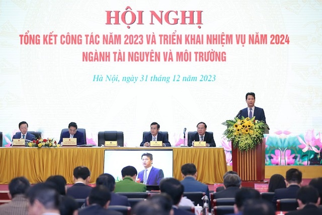 Bộ trưởng Bộ Tài nguyên và Môi trường Đặng Quốc Khánh: Trong năm 2023, toàn ngành đã nỗ lực, phấn đấu để hoàn thành các mục tiêu, chỉ tiêu, nhiệm vụ, giải pháp đã đề ra trên 9 lĩnh vực của Bộ - Ảnh: VGP/Nhật Bắc Bộ trưởng Bộ Tài nguyên và Môi trường Đặng Quốc Khánh: Trong năm 2023, toàn ngành đã nỗ lực, phấn đấu để hoàn thành các mục tiêu, chỉ tiêu, nhiệm vụ, giải pháp đã đề ra trên 9 lĩnh vực của Bộ - Ảnh: VGP/Nhật Bắc