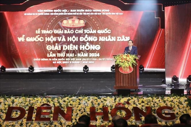 Phó Chủ tịch Thường trực Quốc hội Trần Thanh Mẫn phát biểu khai mạc. Ảnh: Minh Quyết (TTXVN)