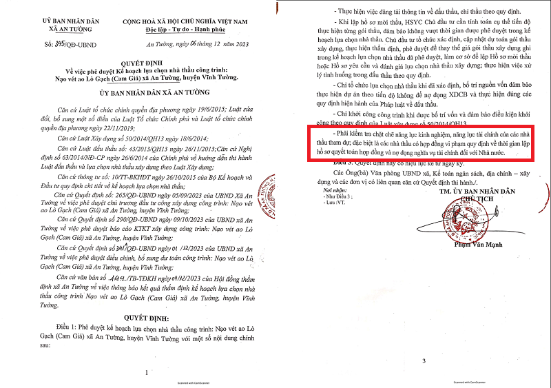 Vĩnh Phúc: Dự án nạo vét ao, hồ không đảm bảo gây ô nhiễm môi trường, ảnh hưởng đến đời sống nhân dân. Vĩnh Phúc: Dự án nạo vét ao, hồ không đảm bảo gây ô nhiễm môi trường, ảnh hưởng đến đời sống nhân dân.