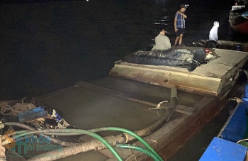 phat hien nhieu phuong tien thuy khai thac cat van chuyen trai phep tren song ham luong