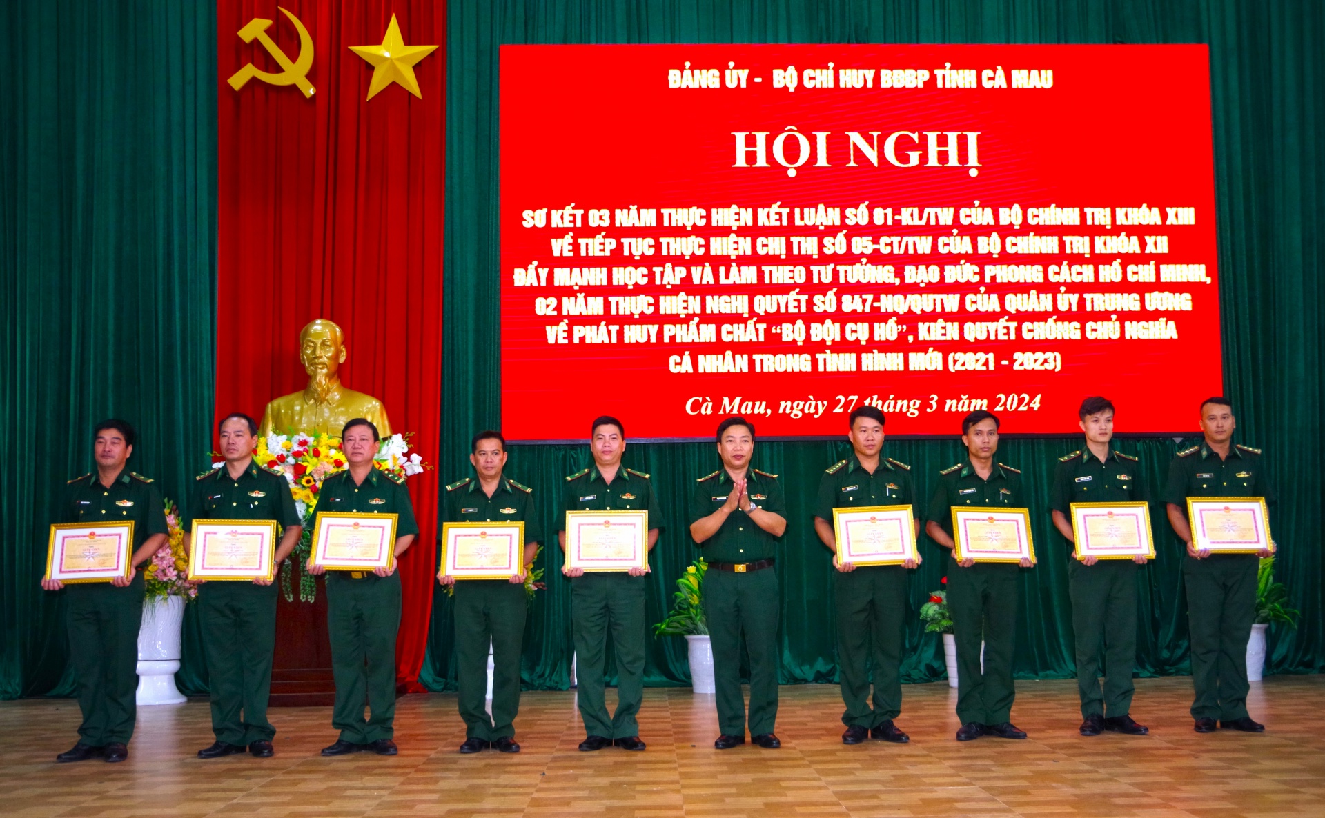 Bộ đội Biên phòng Cà Mau sơ kết thực hiện Kết luận số 01 và Nghị quyết số 847