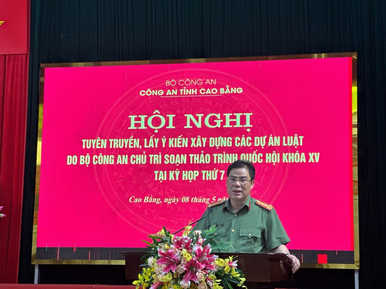 Công an tỉnh Cao Bằng tổ chức Hội nghị tuyên truyền, lấy ý kiến xây dựng các dự án Luật