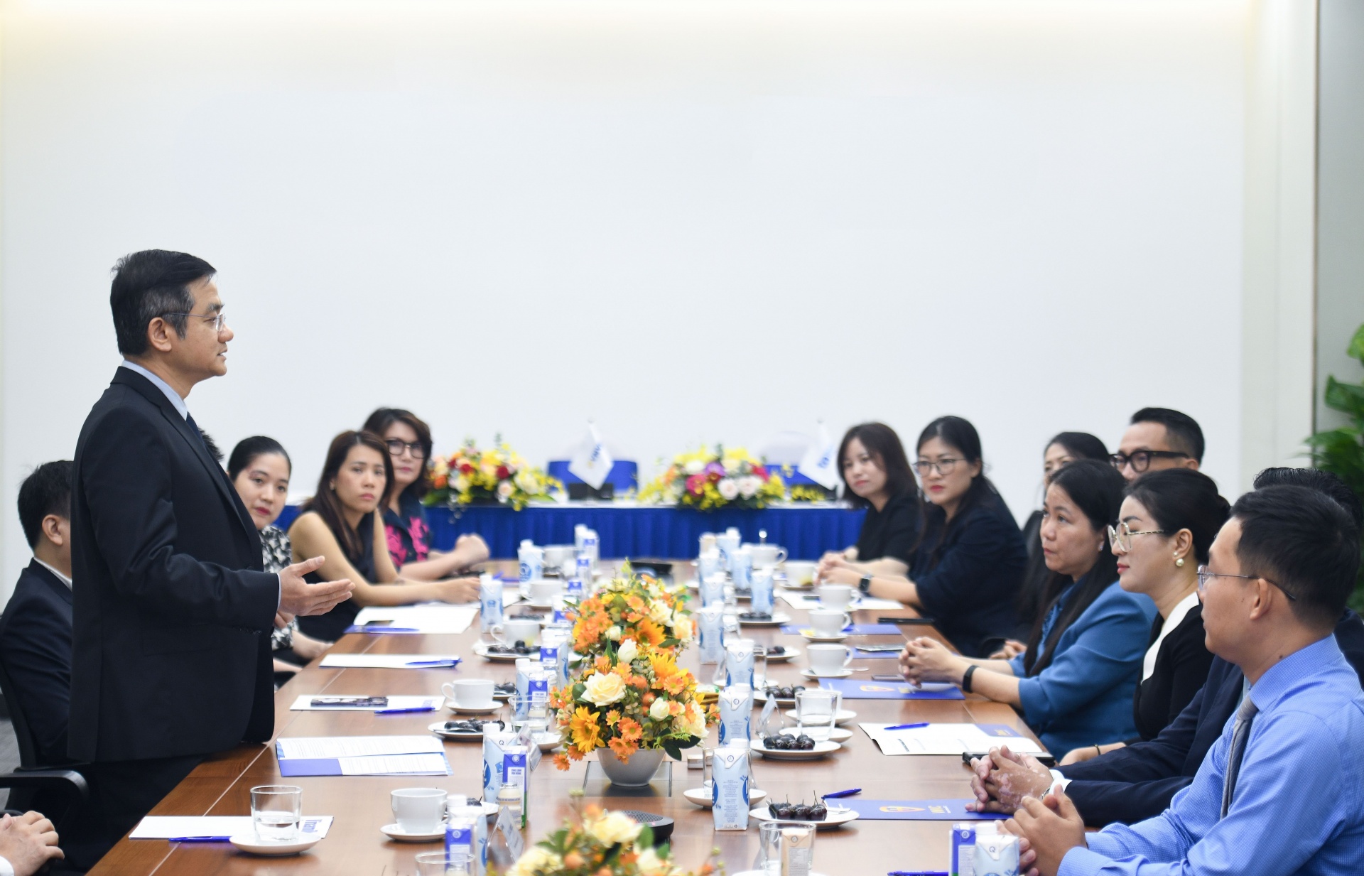 Ông Nguyễn Quang Trí,Giám đốc Điều hành Vinamilk, phát biểu về những định hướng cho hợp tác chiến lược trong buổi lễ kí kết. Ảnh: Vi Nam