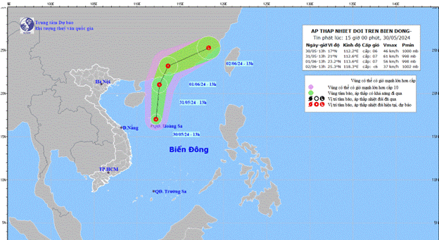 ap thap nhiet doi dau tien cua mua bao lu nam 2024