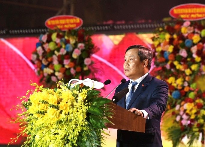 Đồng chí Vũ Đại Thắng, Ủy viên BCH Trung ương Đảng, Bí thư Tỉnh ủy, Trưởng đoàn Đại biểu quốc hội tỉnh phát biểu khai mạc.