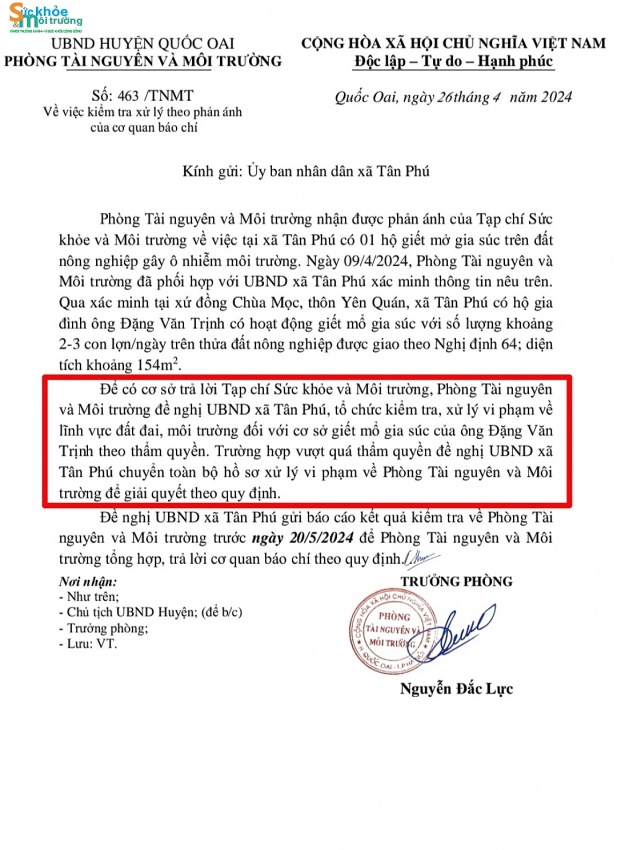 Tân Phú - Quốc Oai: Thiếu kiên quyết trong xử lý vi phạm Tân Phú - Quốc Oai: Thiếu kiên quyết trong xử lý vi phạm