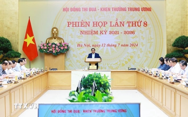 Thủ tướng Phạm Minh Chính, Chủ tịch Hội đồng Thi đua-Khen thưởng Trung ương chủ trì Phiên họp lần thứ 8 của Hội đồng. (Ảnh: TTXVN) Thủ tướng Phạm Minh Chính, Chủ tịch Hội đồng Thi đua-Khen thưởng Trung ương chủ trì Phiên họp lần thứ 8 của Hội đồng. (Ảnh: TTXVN)