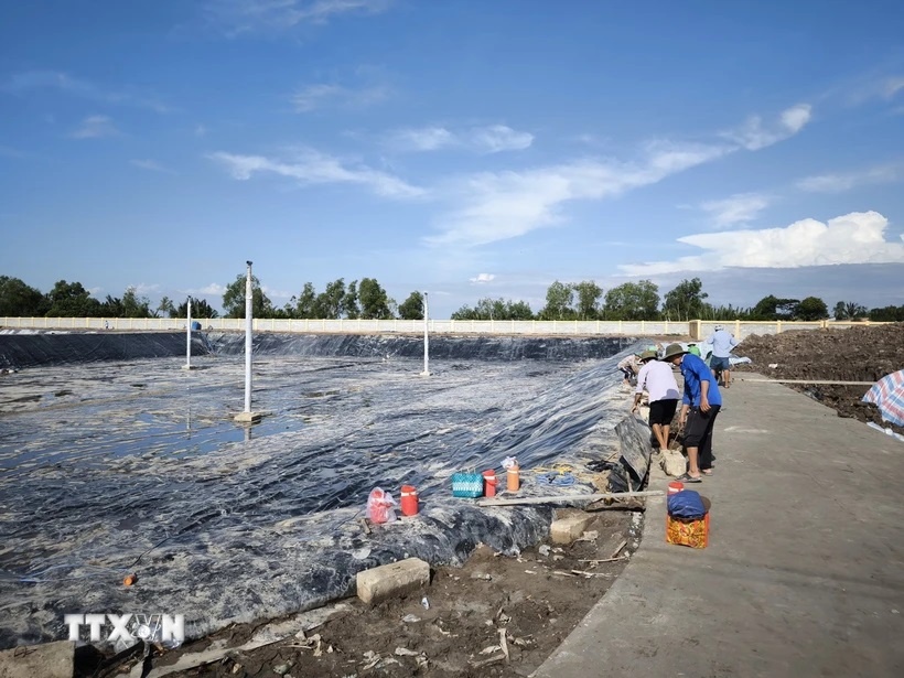Công nhân thi công hố rác mới tại bãi rác An Hiệp. (Ảnh:TTXVN) Công nhân thi công hố rác mới tại bãi rác An Hiệp. (Ảnh:TTXVN)