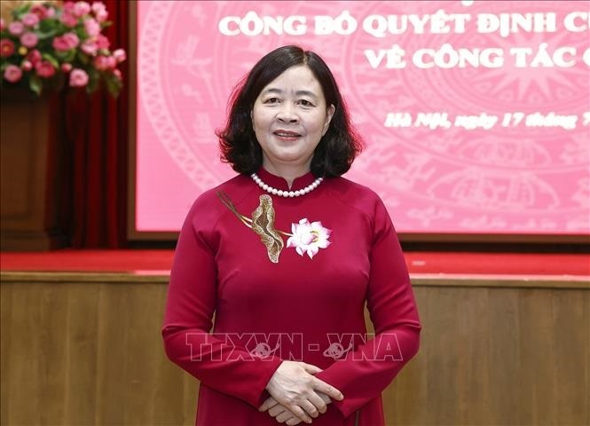 Tân Bí thư Thành ủy Hà Nội Bùi Thị Minh Hoài. Ảnh: TTXVN Tân Bí thư Thành ủy Hà Nội Bùi Thị Minh Hoài. Ảnh: TTXVN