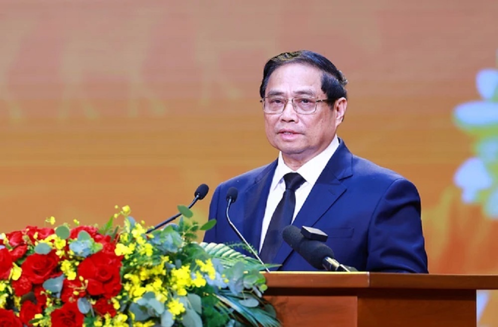 Thủ tướng Phạm Minh Chính phát biểu tri ân người có công với cách mạng. (Ảnh: Dương Giang/TTXVN) Thủ tướng Phạm Minh Chính phát biểu tri ân người có công với cách mạng. (Ảnh: Dương Giang/TTXVN)