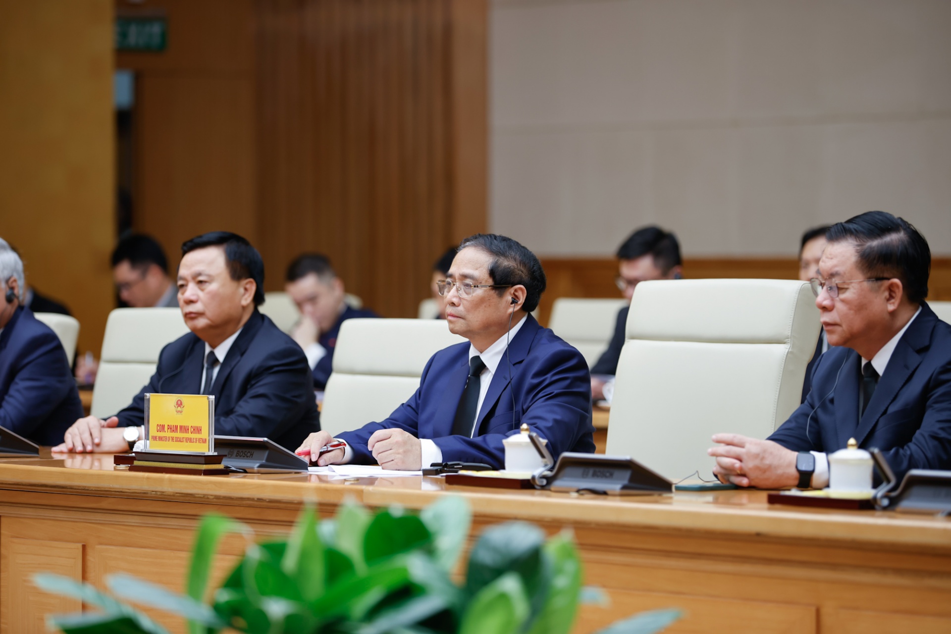 Thủ tướng khẳng định, Đảng, Nhà nước Việt Nam nhất quán coi phát triển quan hệ hữu nghị, hợp tác, ổn định lâu dài với Đảng, Nhà nước Trung Quốc là yêu cầu khách quan, lựa chọn chiến lược, ưu tiên hàng đầu trong chính sách đối ngoại của Việt Nam - Ảnh: VGP/Nhật Bắc