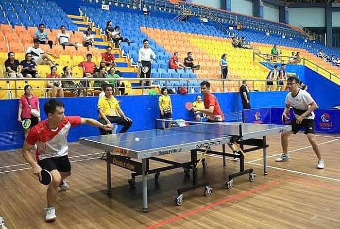 Sau lễ khai mạc, các đội bước vào thi đấu.Các chiến sỹ Công an tỉnh Vĩnh Phúc tham gia thi đấu tại Hội thao Sau lễ khai mạc, các đội bước vào thi đấu.Các chiến sỹ Công an tỉnh Vĩnh Phúc tham gia thi đấu tại Hội thao