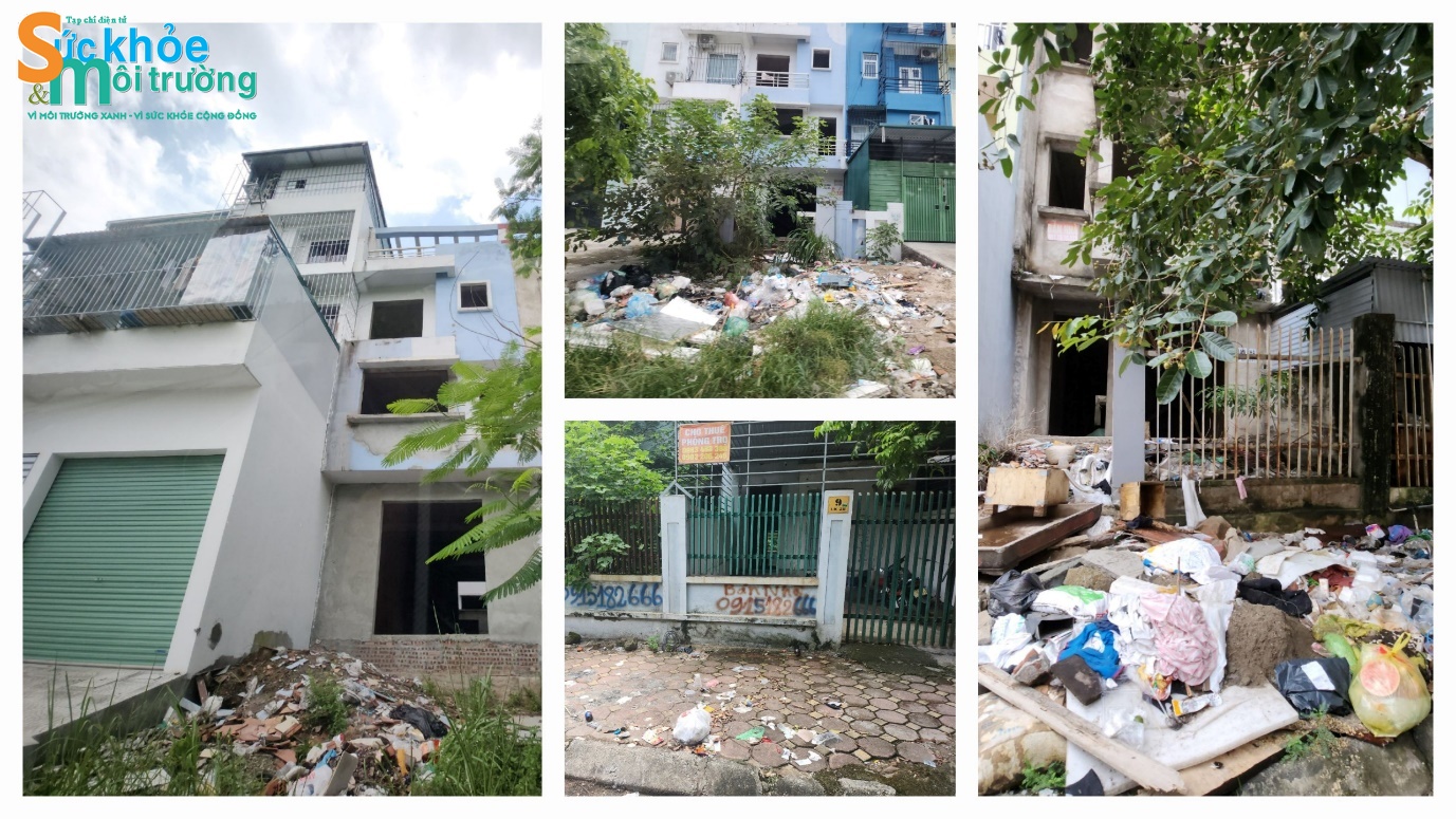 Rác thải tràn ngập trên nhiều điểm vỉa hè trong khu đô thị Vân Canh.