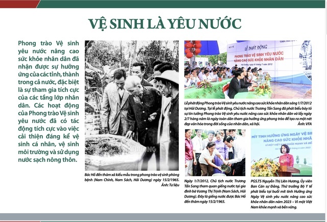 Một số hình ảnh về Phong trào Vệ sinh yêu nước nâng cao sức khỏe nhân dân được trưng bày tại buổi mít tinh.
