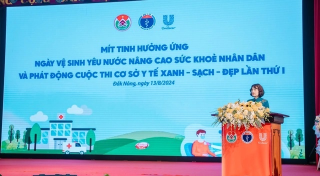 PGS.TS Nguyễn Thị Liên Hương, Thứ trưởng Bộ Y tế phát biểu chỉ đạo tại buổi mít tinh.