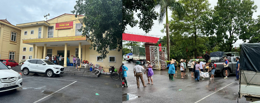 Sức khỏe và môi trường cùng một số nhà hảo tâm đi cứu trợ nhân dân bị ảnh hưởng do lũ tại huyện Lập Thạch, Sông Lô