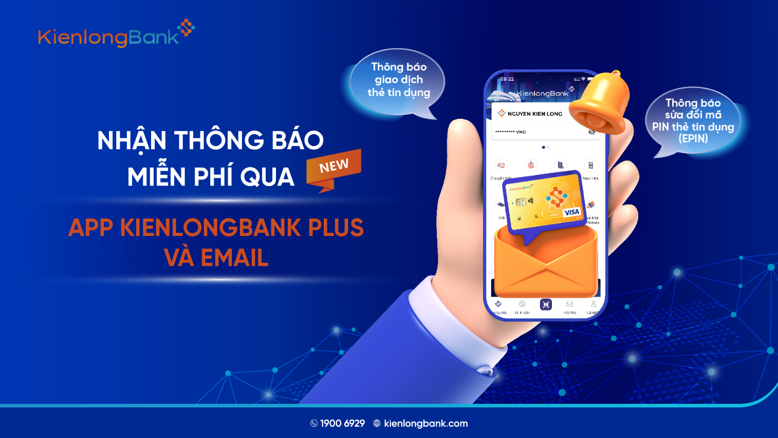 kienlongbank ra mat tinh nang thong bao giao dich the tin dung mien phi