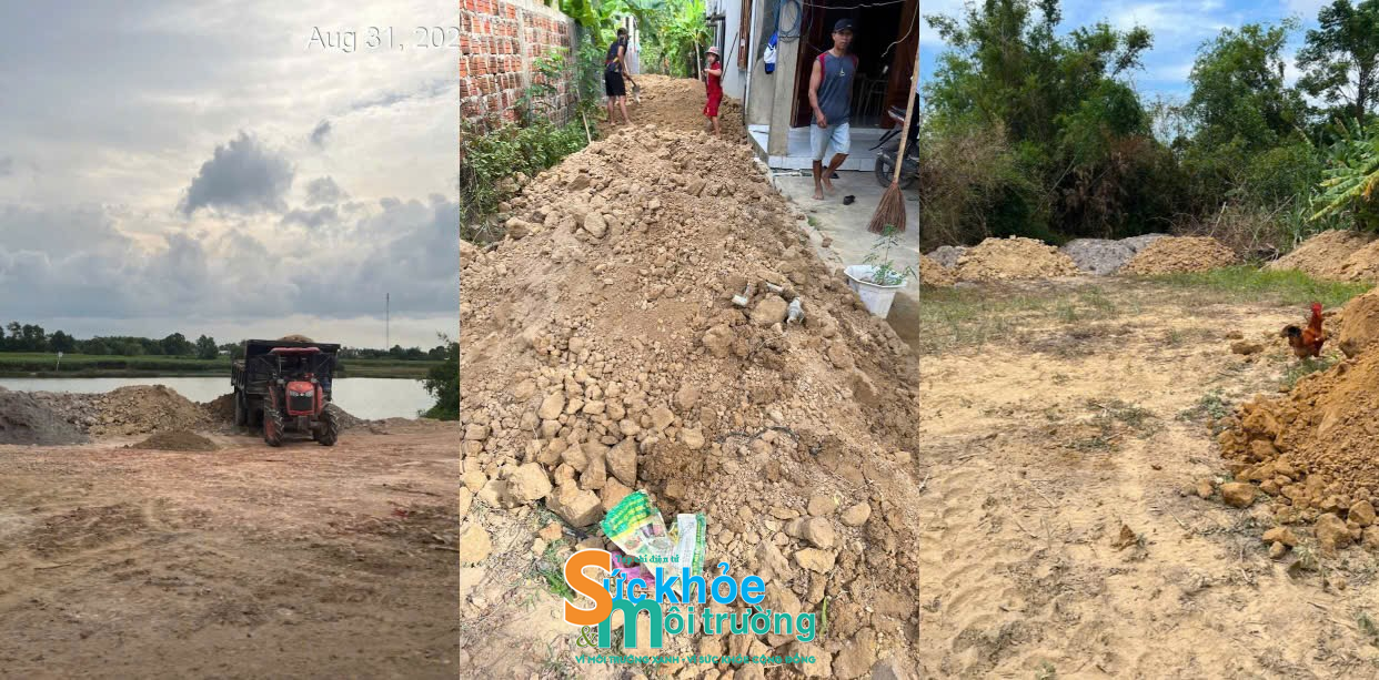 Đất được bán cho các hộ dân tại thôn Mỹ Trạch với giá 350-400 nghìn đồng/chuyến xe.