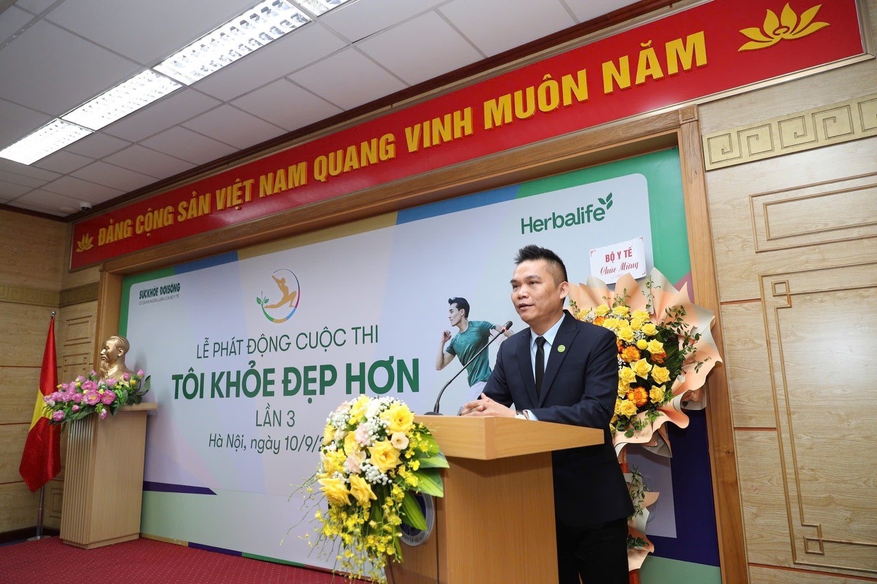  Ảnh: Ông Nguyễn Thành Đạt – Giám Đốc Truyền Thông Herbalife Việt Nam phát biểu tại lễ phát động cuộc thi.