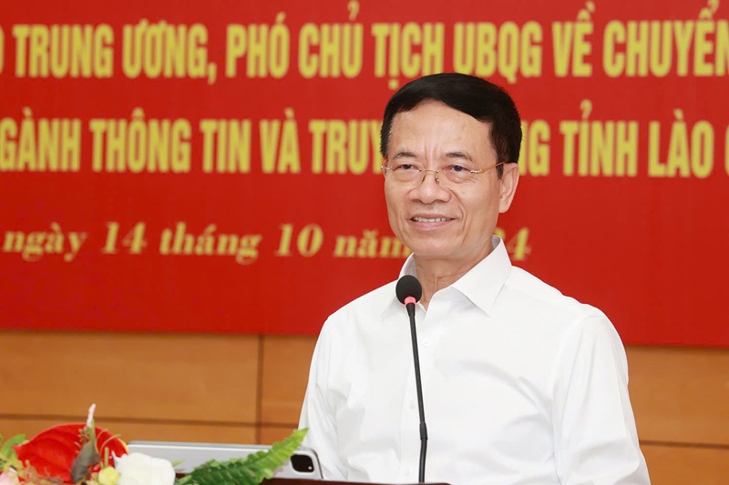 Bộ trưởng Bộ Thông tin và Truyền thông Nguyễn Mạnh Hùng thăm và làm việc tại tỉnh Lào Cai