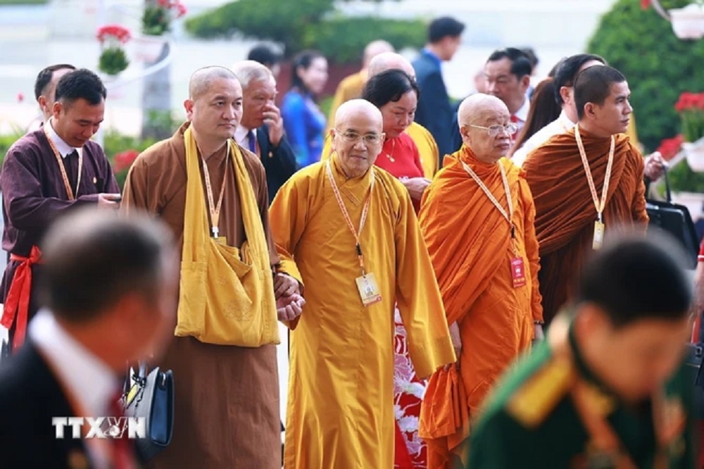 Các đại biểu đến dự Phiên khai mạc trọng thể Đại hội X Mặt trận Tổ quốc Việt Nam. (Ảnh: TTXVN)