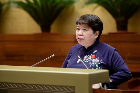  Chủ nhiệm Ủy ban Xã hội của Quốc hội Nguyễn Thúy Anh trình bày Báo cáo thẩm tra về chủ trương đầu tư Chương trình mục tiêu quốc gia phòng, chống ma túy đến năm 2030