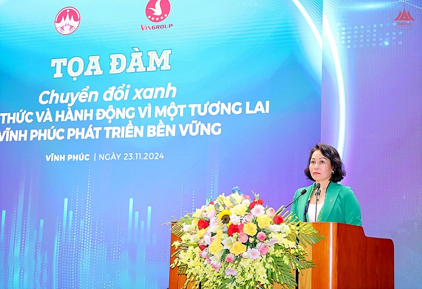 Phó Chủ tịch Tập đoàn Vingroup Lê Thị Thu Thủy phát biểu tại buổi tọa đàm. Phó Chủ tịch Tập đoàn Vingroup Lê Thị Thu Thủy phát biểu tại buổi tọa đàm.