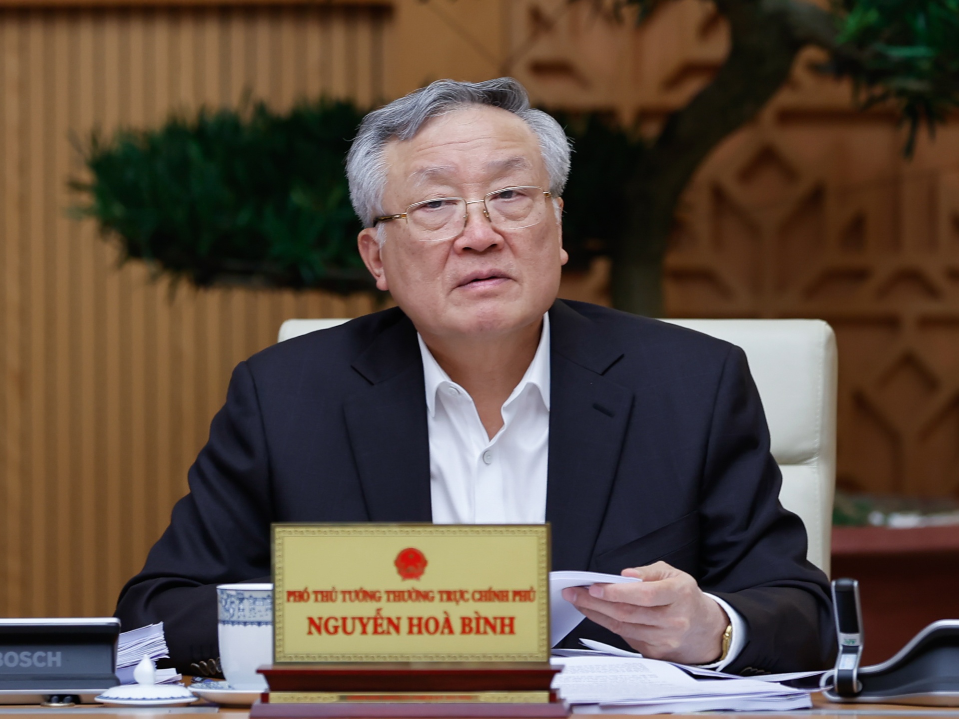  Phó Thủ tướng Thường trực Nguyễn Hòa Bình phát biểu - Ảnh: VGP