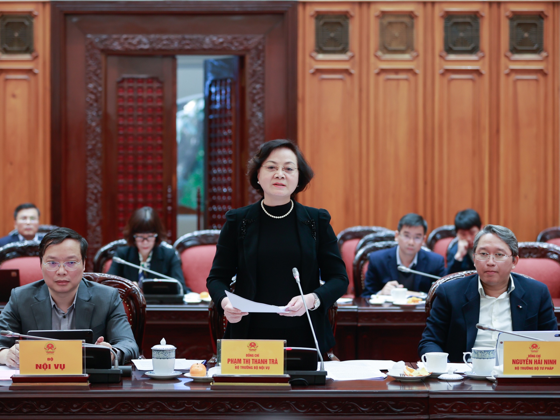   Bộ trưởng Bộ Nội vụ Phạm Thị Thanh Trà phát biểu - Ảnh: VGP