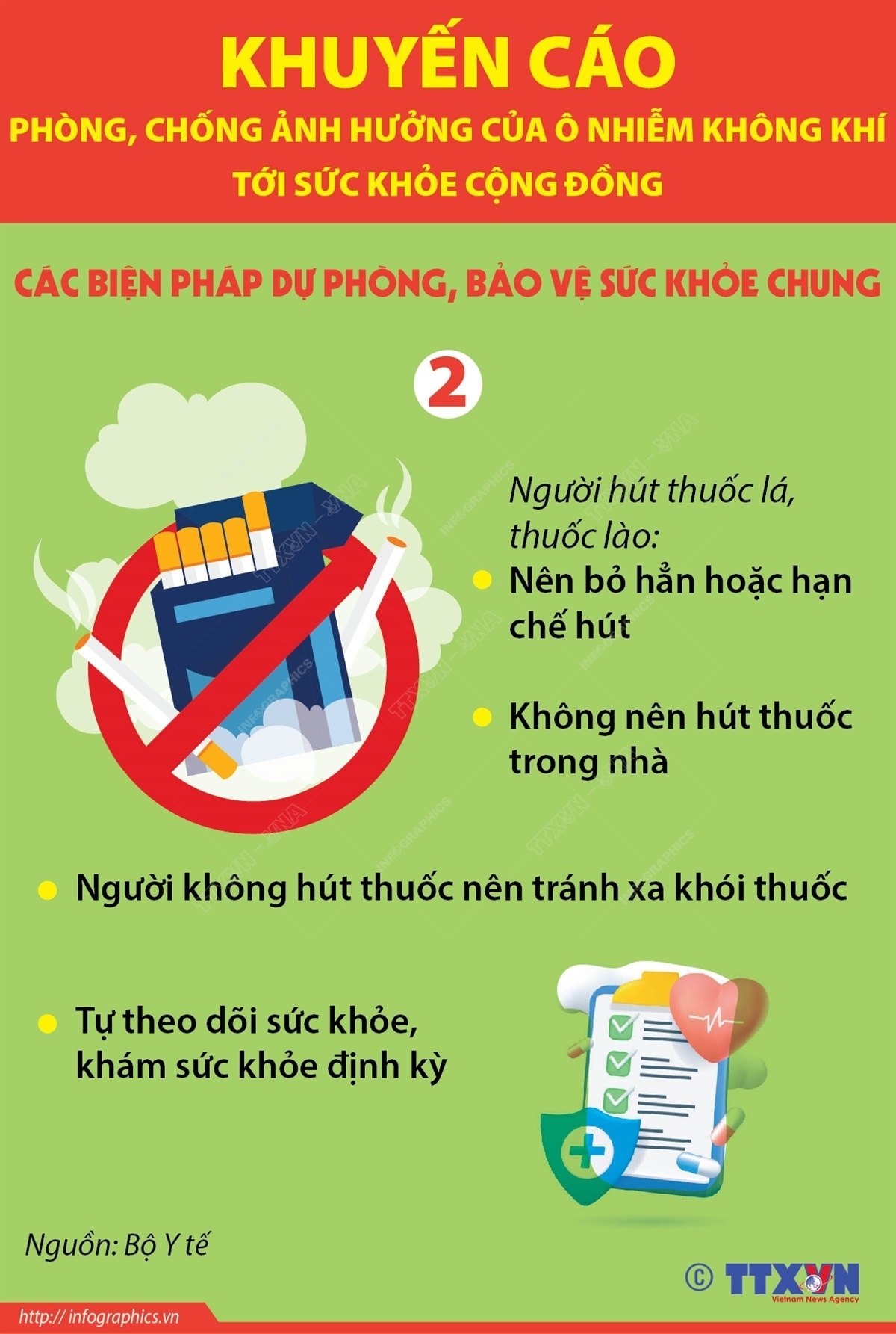 Bộ Y tế khuyến cáo phòng, chống ảnh hưởng của ô nhiễm không khí