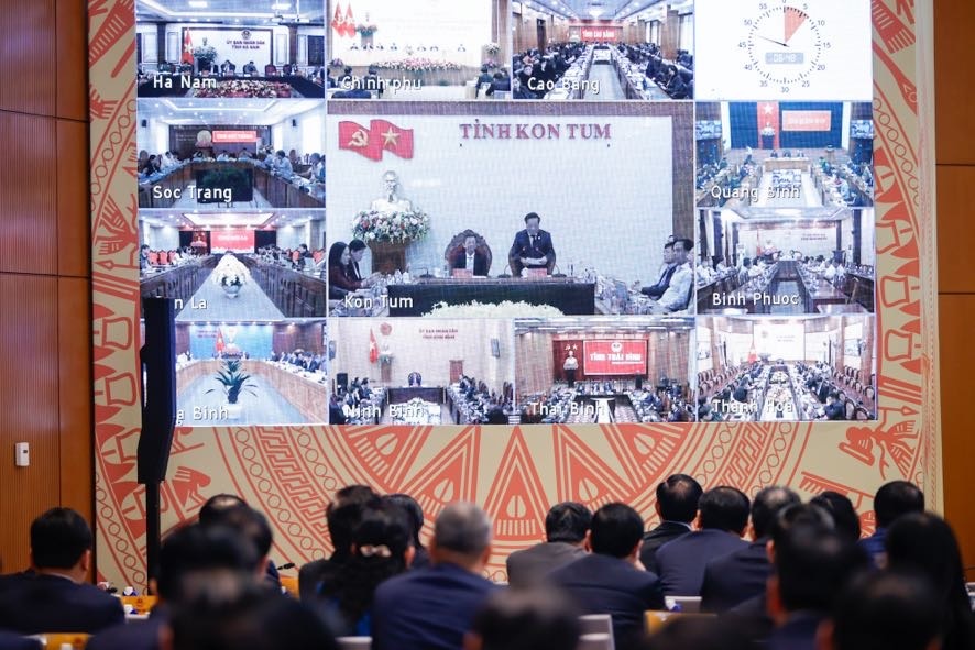   Hội nghị tổng kết công tác năm 2024, triển khai nhiệm vụ năm 2025 của Chính phủ và chính quyền địa phương được tổ chức theo hình thức trực tuyến - Ảnh: VGP