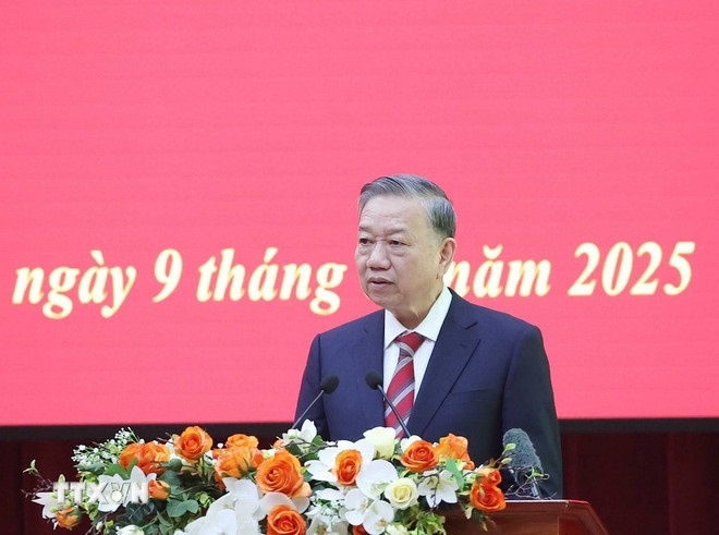   Tổng Bí thư Tô Lâm phát biểu. (Ảnh: TTXVN)