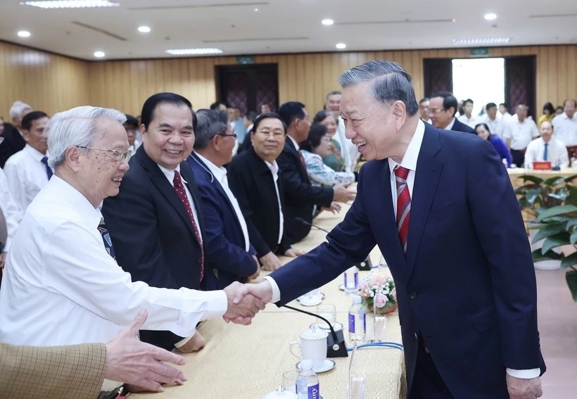 Tổng Bí thư Tô Lâm và các đại biểu. (Ảnh: TTXVN)