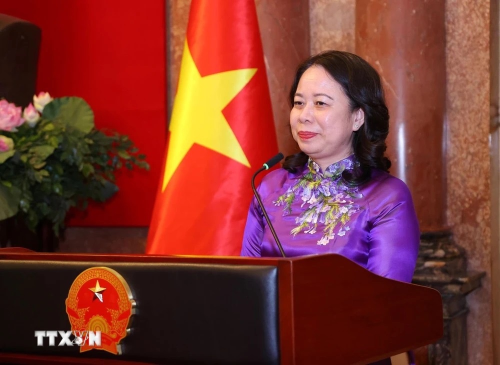 Phó Chủ tịch nước Võ Thị Ánh Xuân phát biểu. Ảnh: TTXVN