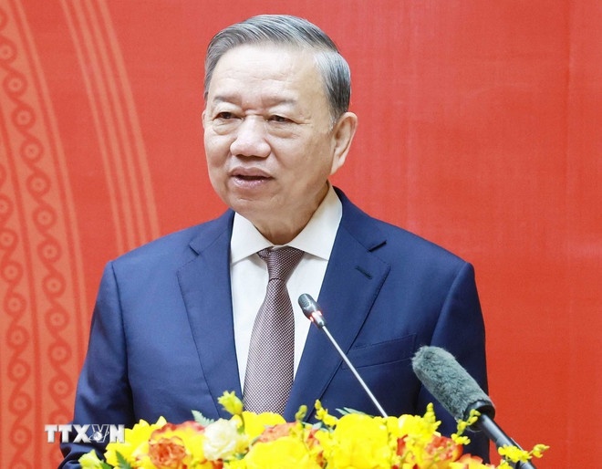   Tổng Bí thư Tô Lâm phát biểu. (Ảnh: TTXVN)