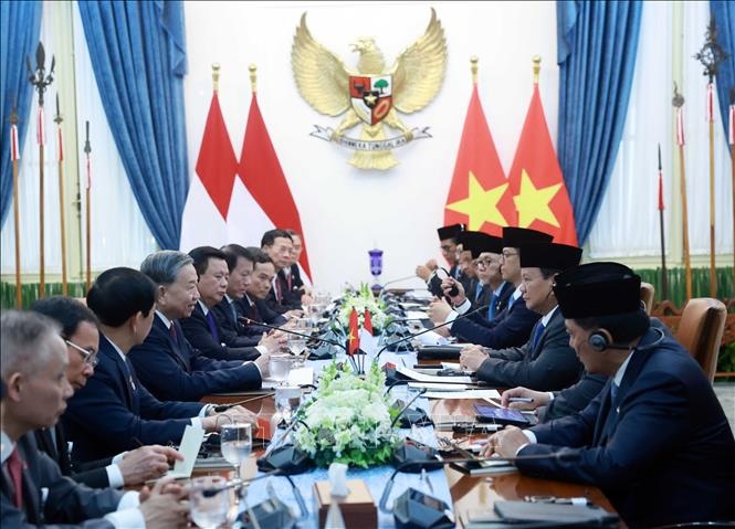   Tổng Bí thư Tô Lâm hội đàm với Tổng thống Indonesia Prabowo Subianto
